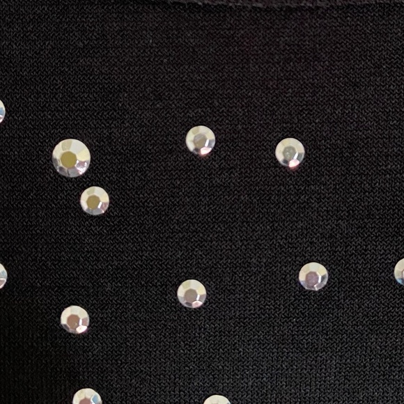 Laura Plus Black Shiny Silver Embellished Holiday Party Short Sleeve Top. Sz 2X - Picture 4 of 11